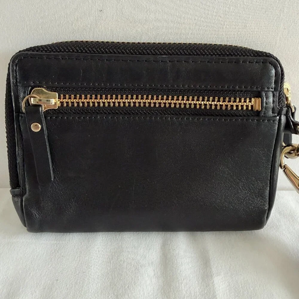 KATE SPADE Madison Small L-Zip Black Leather Wallet Wristlet
